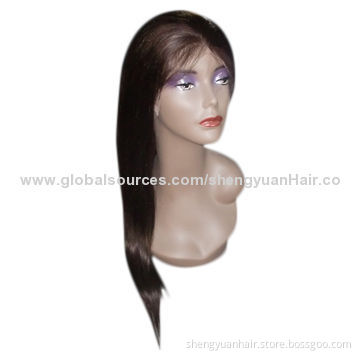 100% Unprocessed Brazilian Virgin Hair Front Lace Wig, Full Lace, Glueless, Natural Hairline